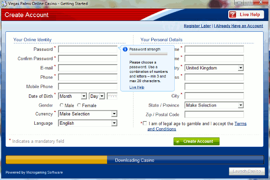 Microgaming Casino Guide - Step 2 - Creating A New Player Account